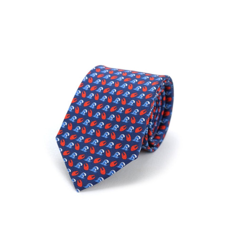 Gifts Lazyjack Press | Lazy Jack Press Navy Blue "Claws Up" Tie