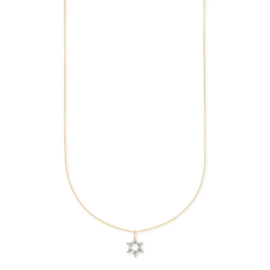 Jewelry Kendra Scott | Kendra Scott Star Of David 14K Gold Pendant Necklace In White Diamond