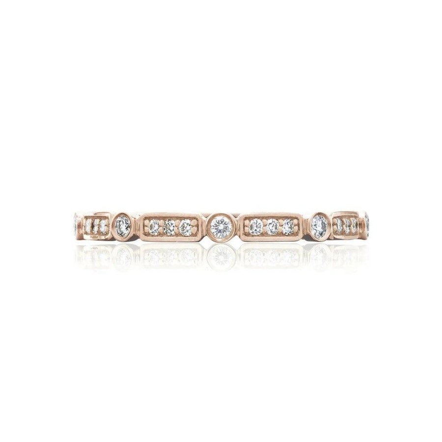 Jewelry Tacori | Tacori Sculpted Crescent 18K Bezel Droplet And Basket Alternating Wedd