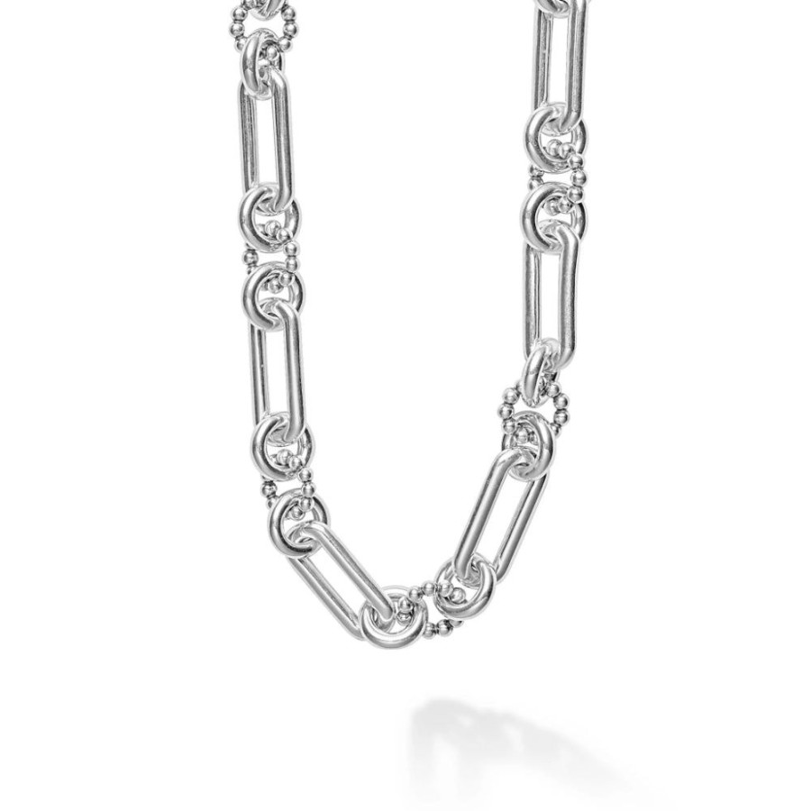 Jewelry Lagos | Lagos Signature Caviar Silver Link Necklace