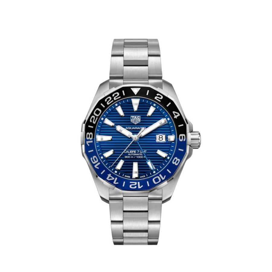 Timepieces TAG Heuer | Tag Heuer Gents Aquaracer 43Mm Automatic - Black/Blue Or Red/Blue