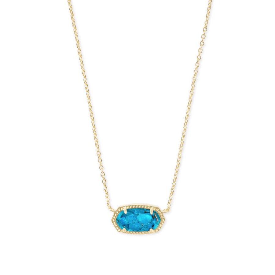 Jewelry Kendra Scott | Kendra Scott Elisa Gold Pendant Necklace In Bronze Veined Turquoise Ma