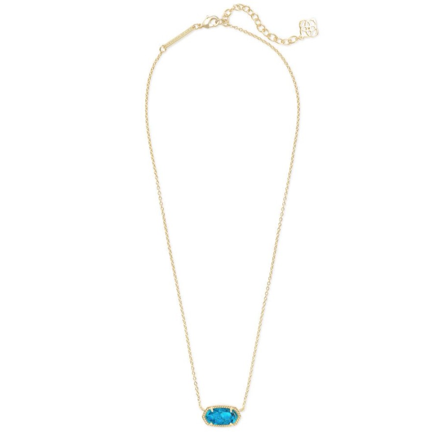 Jewelry Kendra Scott | Kendra Scott Elisa Gold Pendant Necklace In Bronze Veined Turquoise Ma