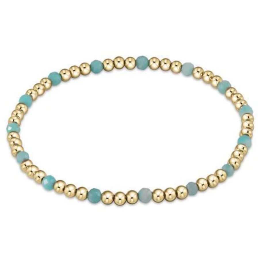 Jewelry enewton | Enewton Egirl Gold Sincerity Pattern 3Mm Bead Bracelet