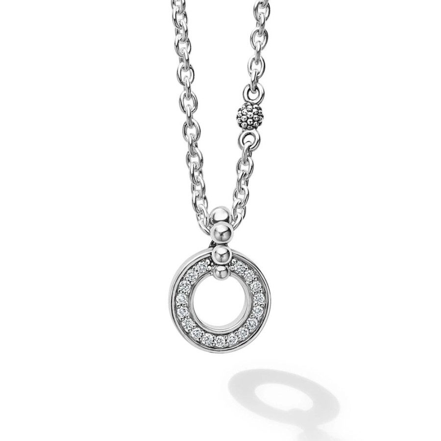 Jewelry Lagos | Lagos Caviar Spark Diamond Circle Pendant Necklace