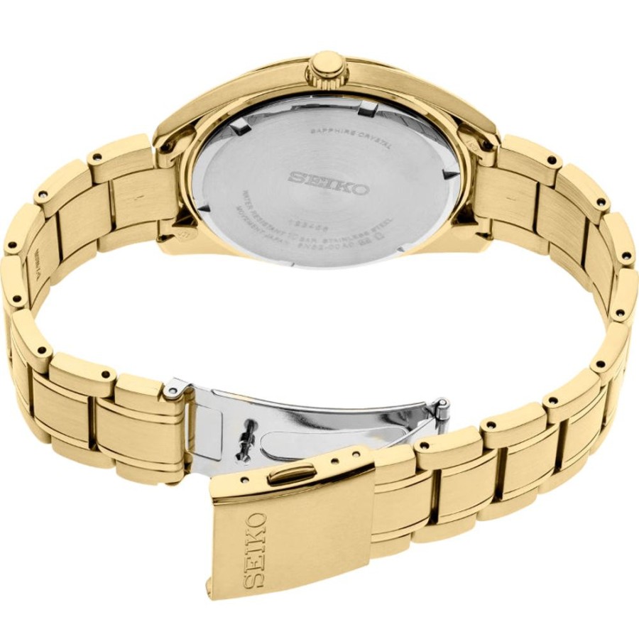 Gifts Seiko | Seiko Essentials Collection Gold-Tone Stainless Steel White Dial Quart