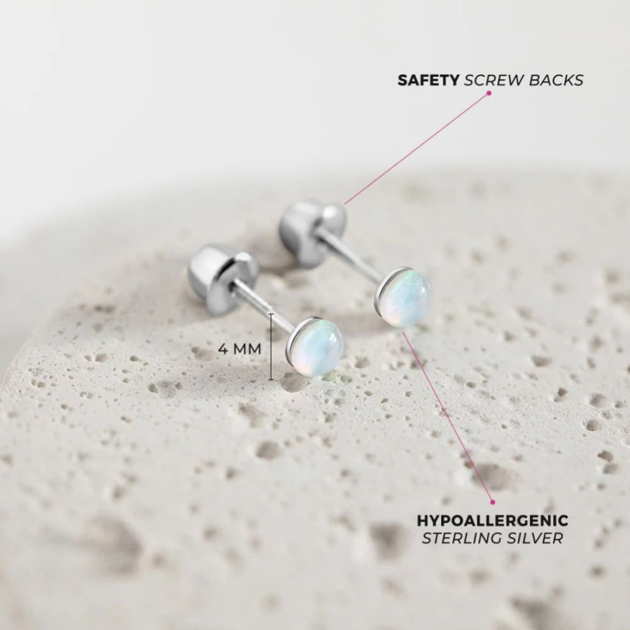 Jewelry Smyth Jewelers | Children'S Opal Button Earrings