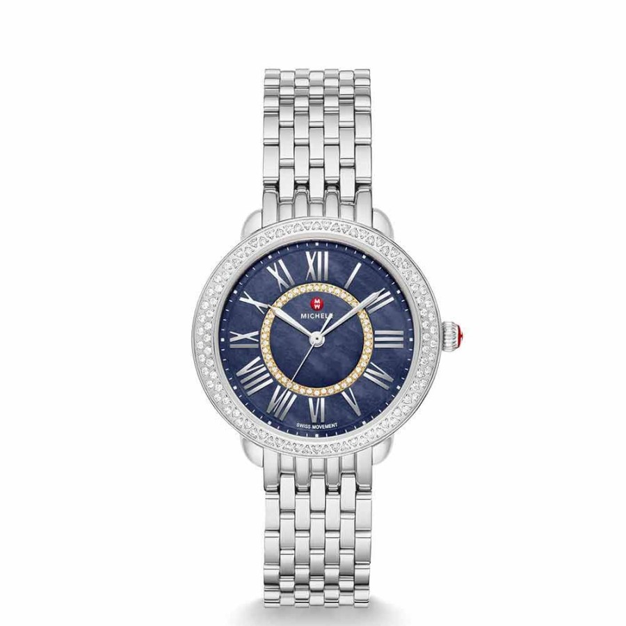 Timepieces Michele | Michele Serein Mid Steel Diamond Watch