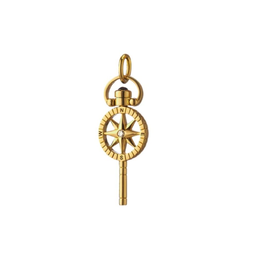 Jewelry Monica Rich Kosann | Monica Rich Kosann 18K Yellow Gold Miniature Compass Pocketwatch Key C