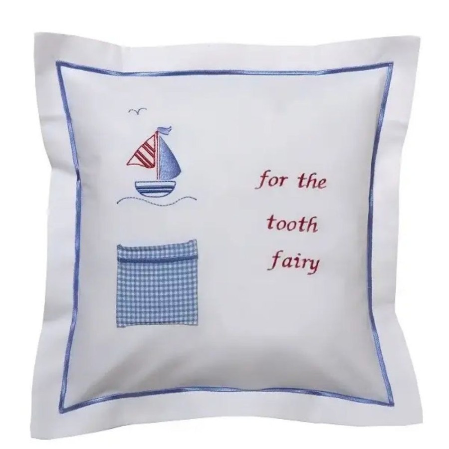 Gifts Smyth Jewelers | Jacaranda Living Blue Sailboat And Seagull Tooth Fairy Pillow