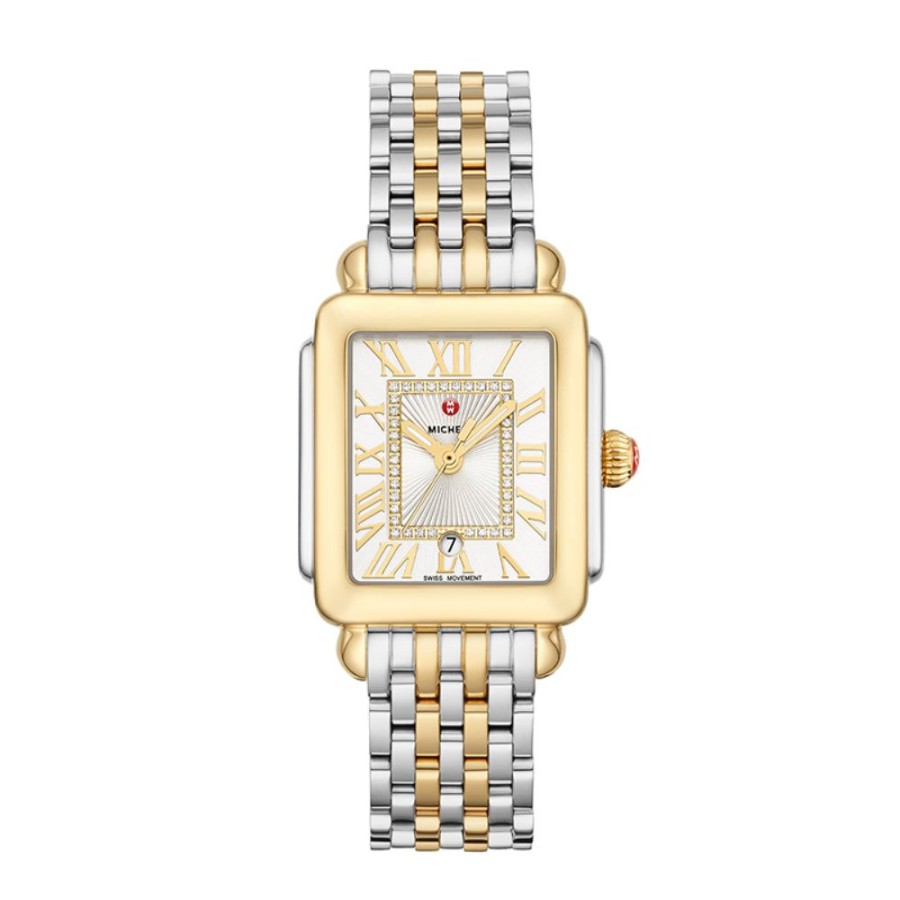 Timepieces Michele | Michele Madison Deco Mid Two-Tone Diamond Watch