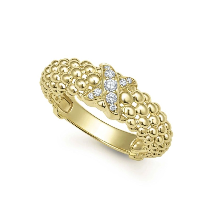 Jewelry Lagos | Lagos Embrace 18K Gold X Caviar Diamond Ring