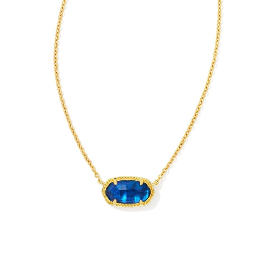 Jewelry Kendra Scott | Kendra Scott Elisa Gold Pendant Necklace In Navy Abalone