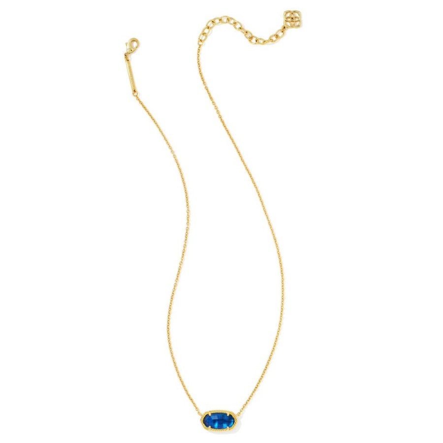 Jewelry Kendra Scott | Kendra Scott Elisa Gold Pendant Necklace In Navy Abalone