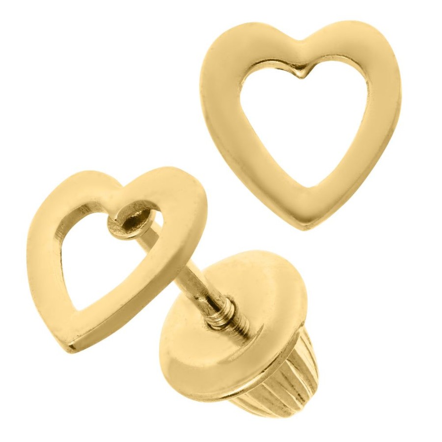 Jewelry Smyth Jewelers | Children'S 14K Gold Heart Earrings