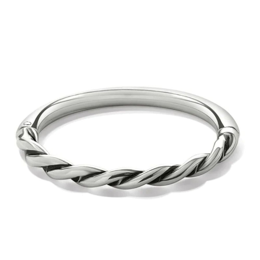 Jewelry Brighton | Brighton Interlok Twist Hinged Bangle-Silver