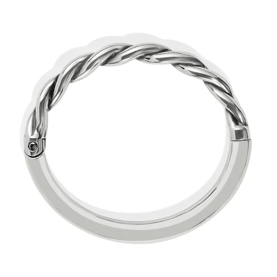 Jewelry Brighton | Brighton Interlok Twist Hinged Bangle-Silver