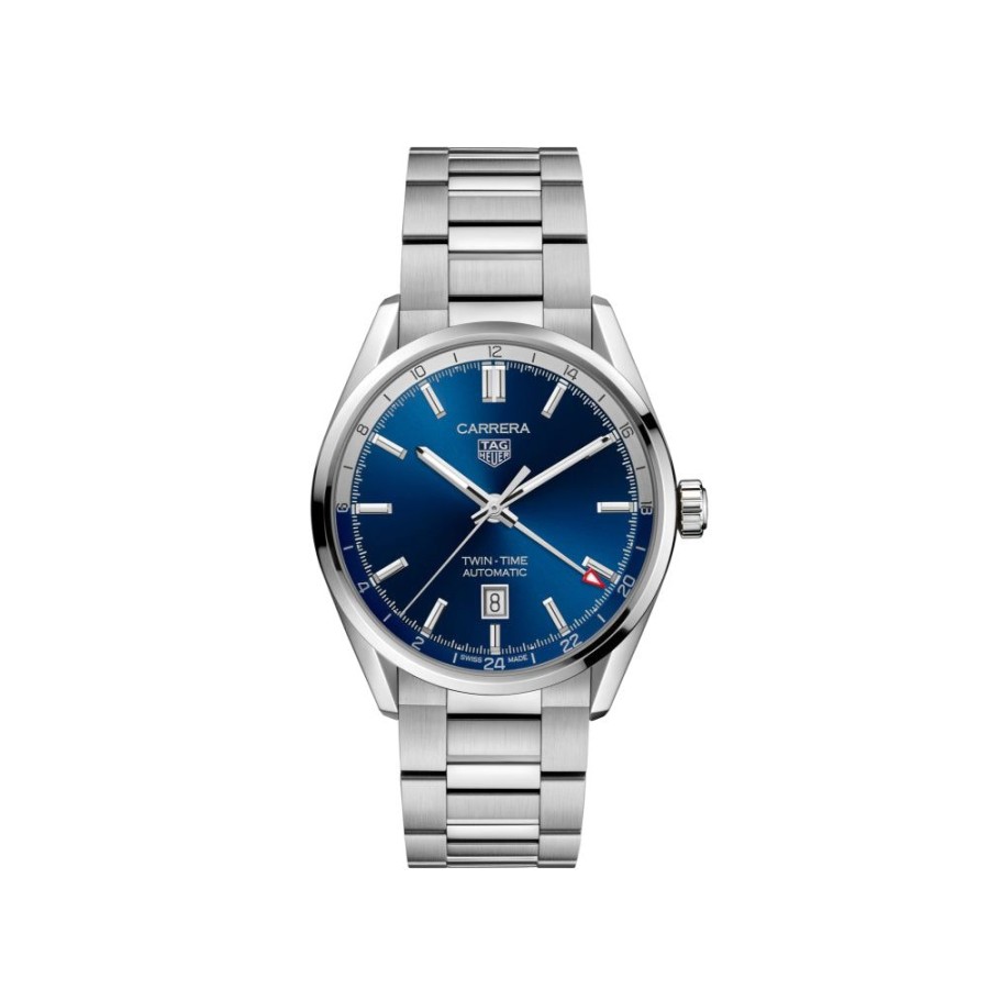 Timepieces TAG Heuer | Tag Heuer 41Mm Carrera Twin-Time Automatic - Blue/Steel