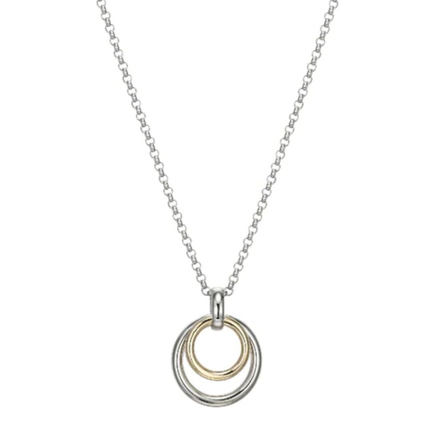 Jewelry Elle Jewelry | Elle "Simpatico" Double Circle Drop Pendant Necklace