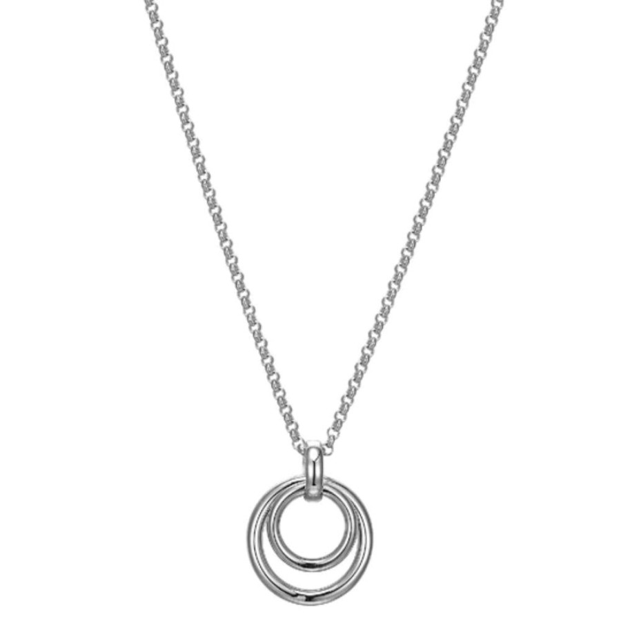 Jewelry Elle Jewelry | Elle "Simpatico" Double Circle Drop Pendant Necklace