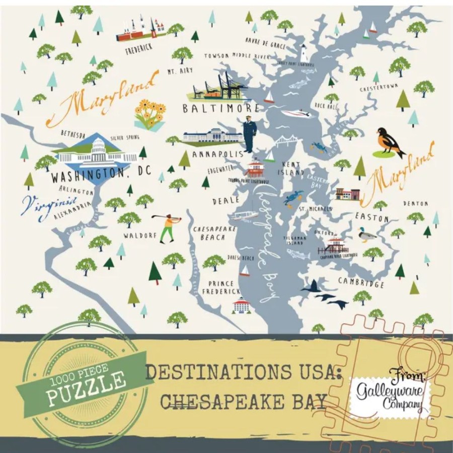 Gifts Galleyware | Galleyware Chesapeake Bay 1000 Piece Jigsaw Puzzle