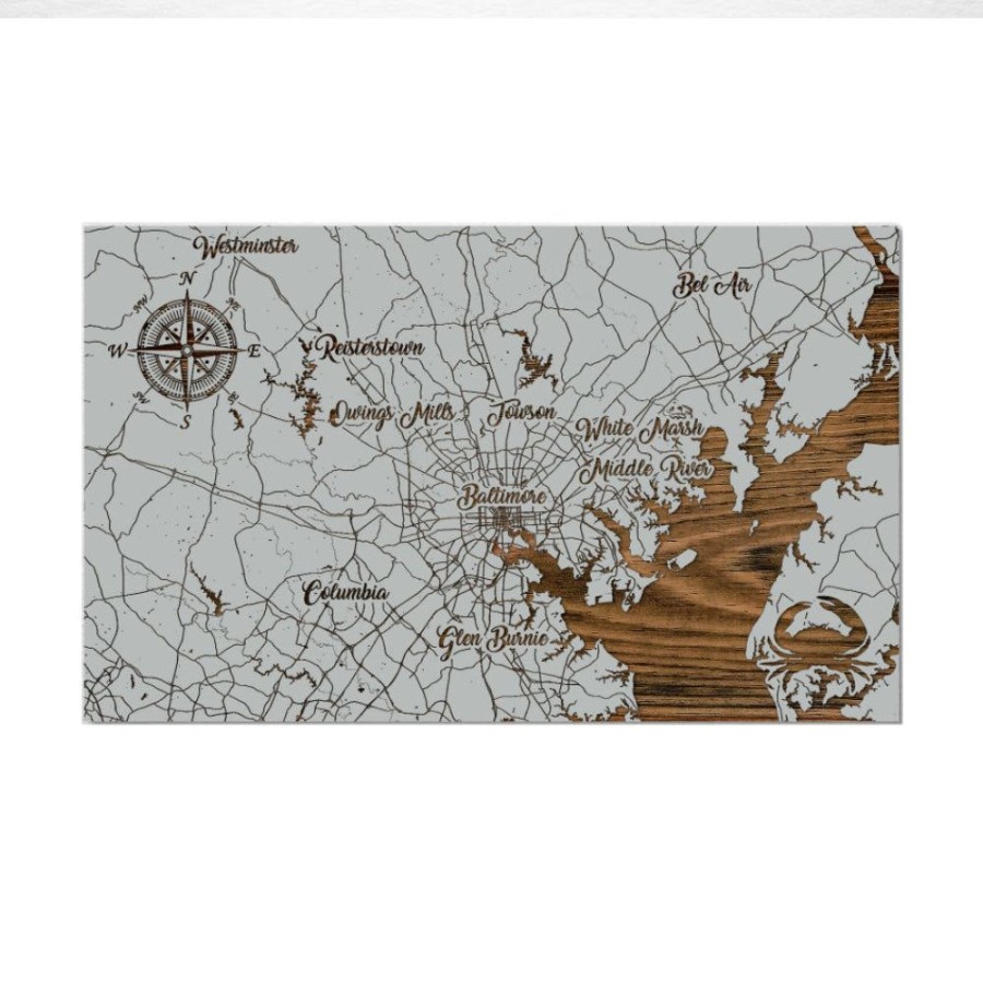 Gifts Fire u0026 Pine | Fire & Pine Baltimore Whimsical Map Mini Board