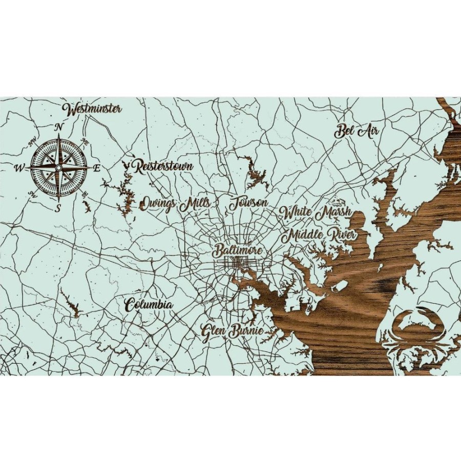 Gifts Fire u0026 Pine | Fire & Pine Baltimore Whimsical Map Mini Board