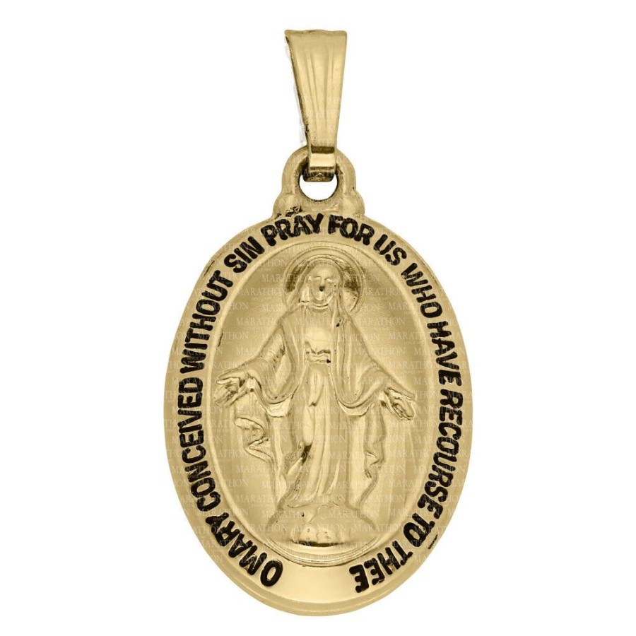 Jewelry Smyth Jewelers | 14K Gold Miraculous Medal On 18" Chain