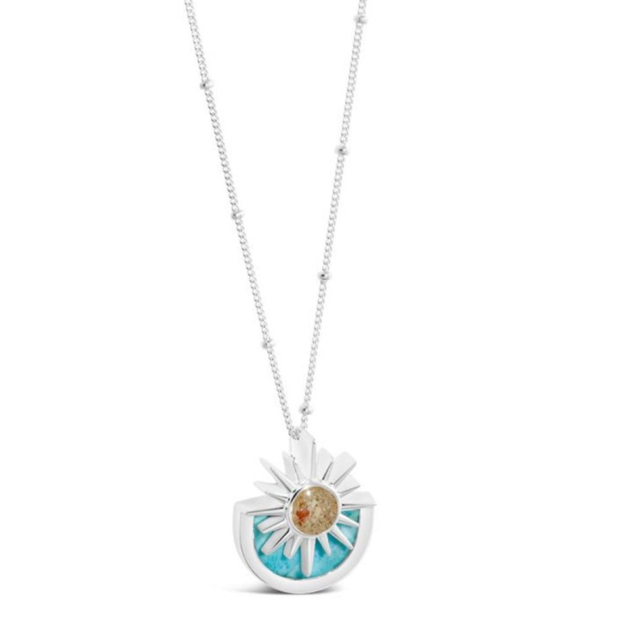 Gifts Dune Jewelry | Dune Jewelry Sterling Silver Sun Splash Larimar Necklace