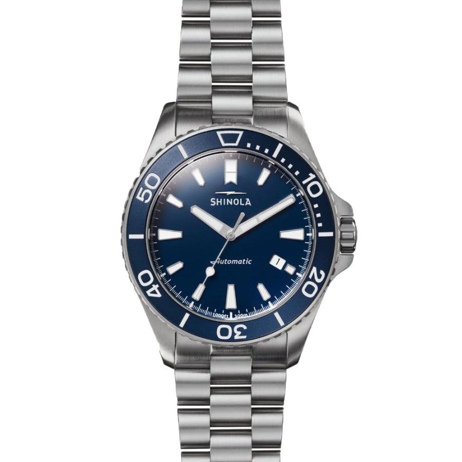 Timepieces Shinola | Shinola Lake Michigan Monster Automatic 43Mm Blue/Steel