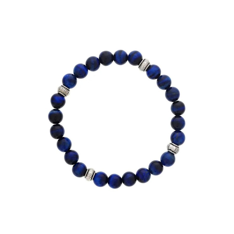 Jewelry Dee Berkley Jewelry | Men'S "Self-Confidence" Bracelet With Blue Tiger Eye