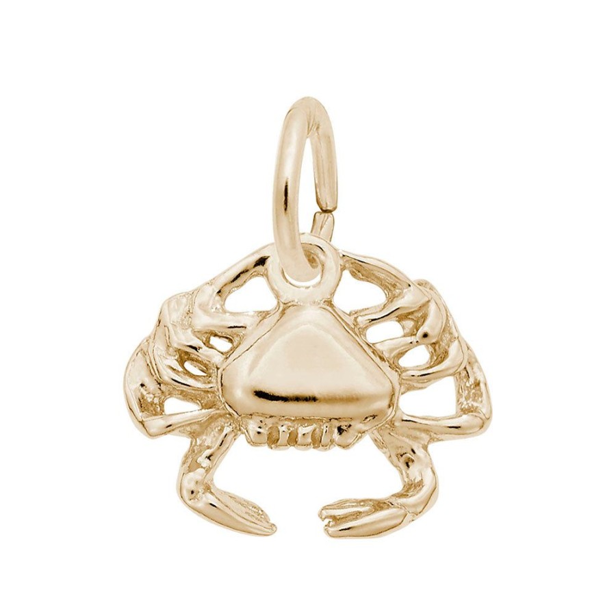 Jewelry Rembrandt | 14K Yellow Gold Crab Accent Charm