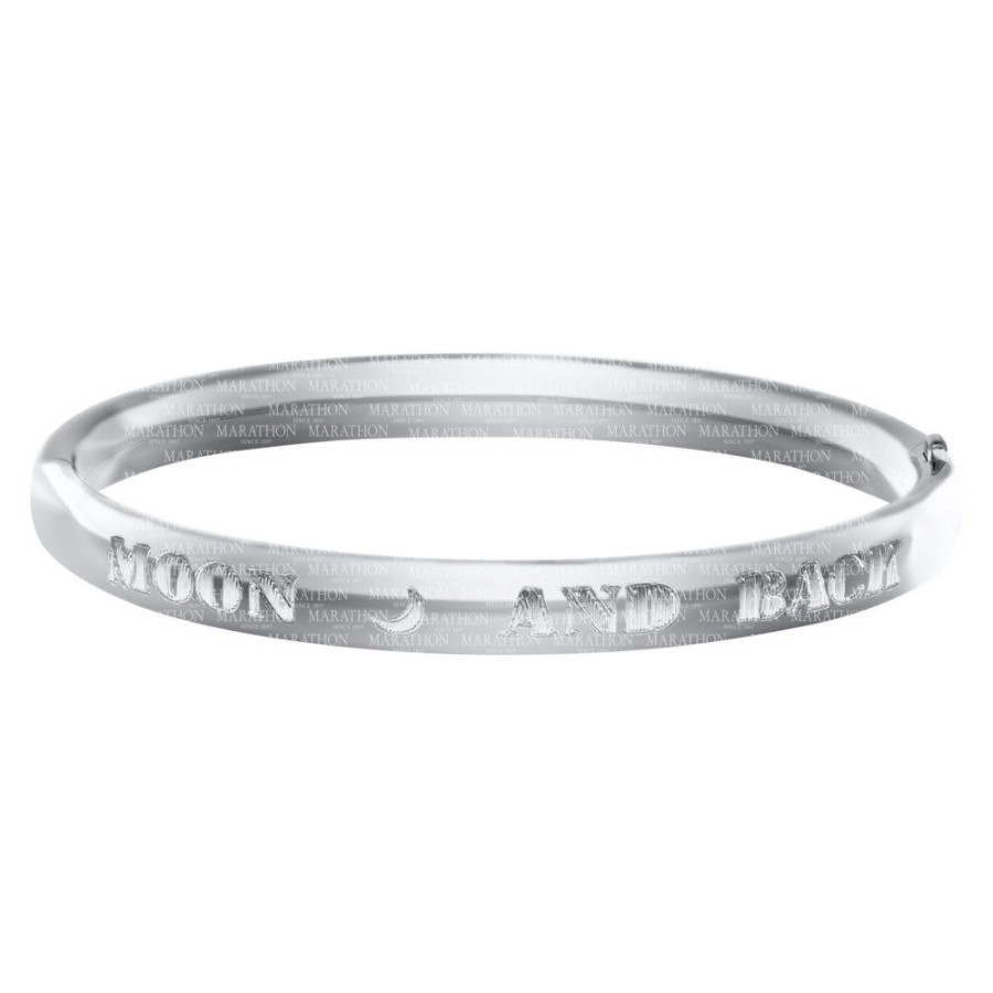 Jewelry Smyth Jewelers | Sterling Silver Engraved Baby Bangle "I Love You To The Moon And Back"