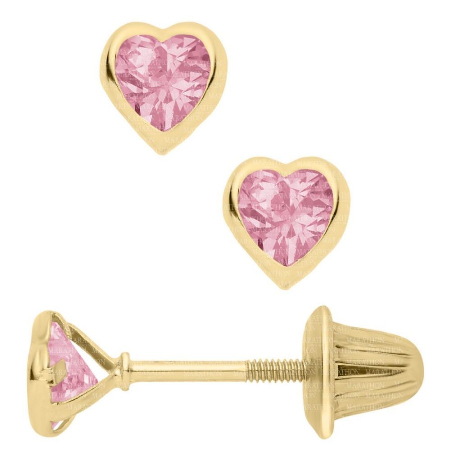 Gifts Smyth Jewelers | 14K Yellow Gold Children'S Heart Earrings