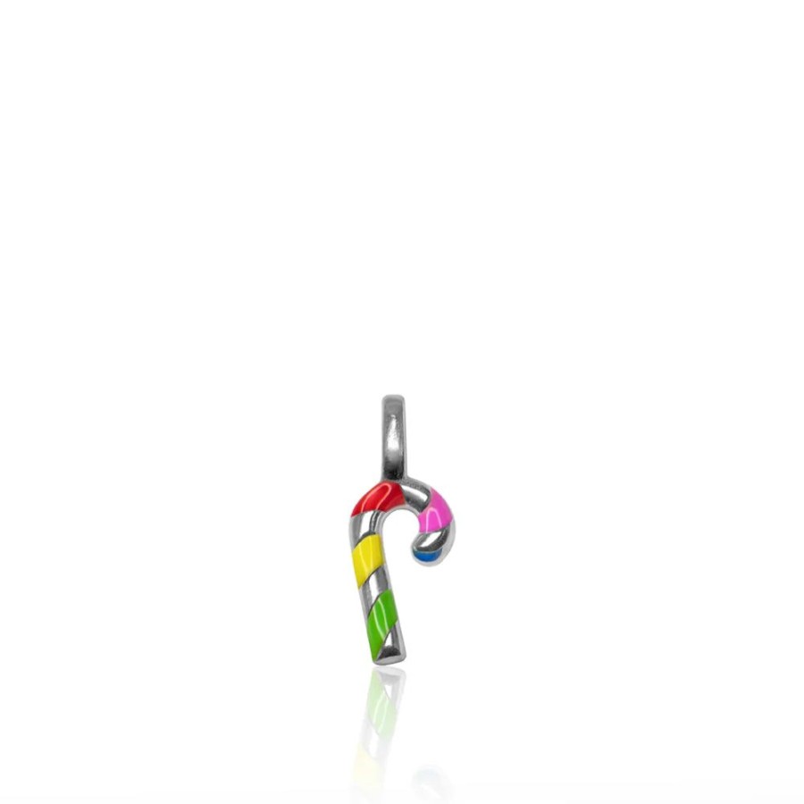 Jewelry Alex Woo | Alex Woo Rainbow Enamel Mini Additions Candy Cane Charm