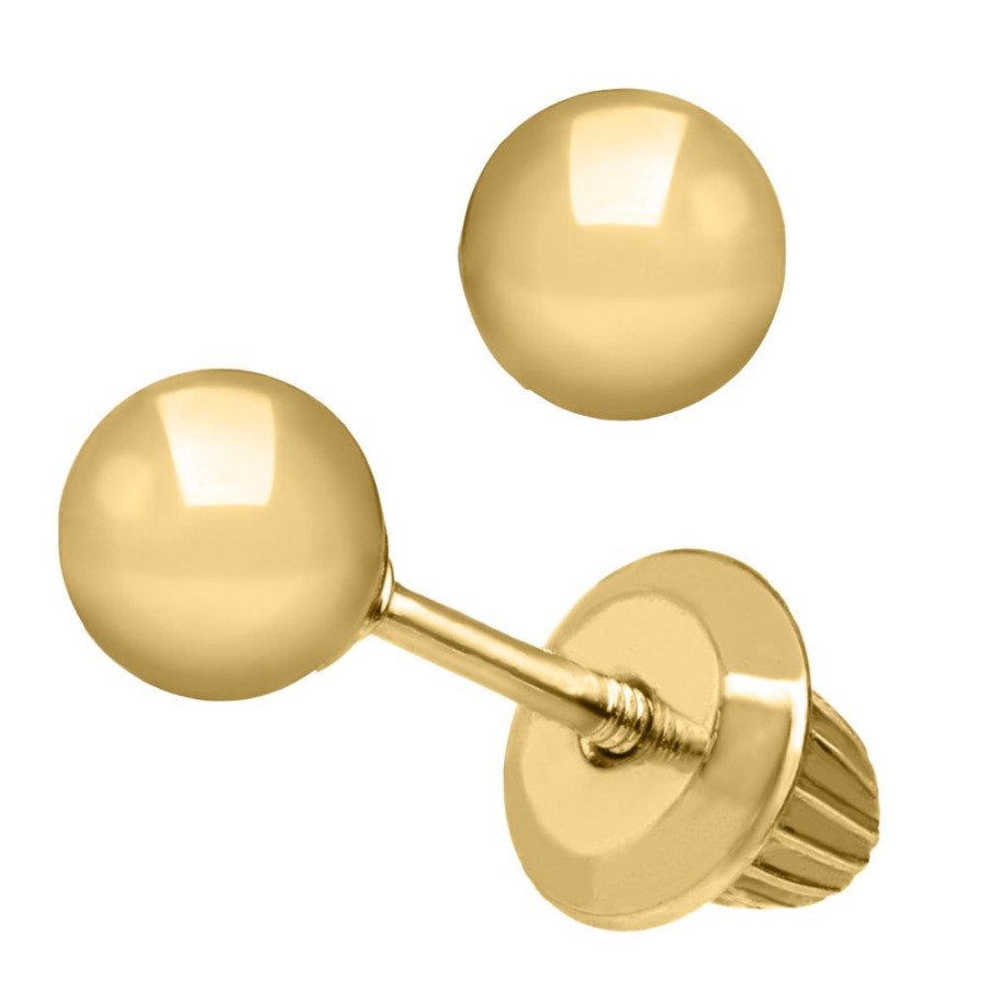 Jewelry Smyth Jewelers | 14Y Children'S Gold Ball Stud Earrings - 4Mm