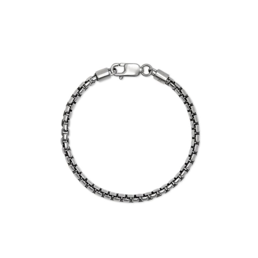 Gifts Kendra Scott | Scott Bros. Beck Round Box Chain Bracelet In Oxidized Sterling Silver