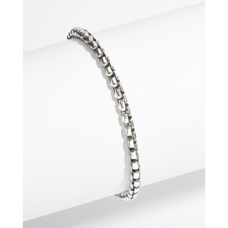 Gifts Kendra Scott | Scott Bros. Beck Round Box Chain Bracelet In Oxidized Sterling Silver