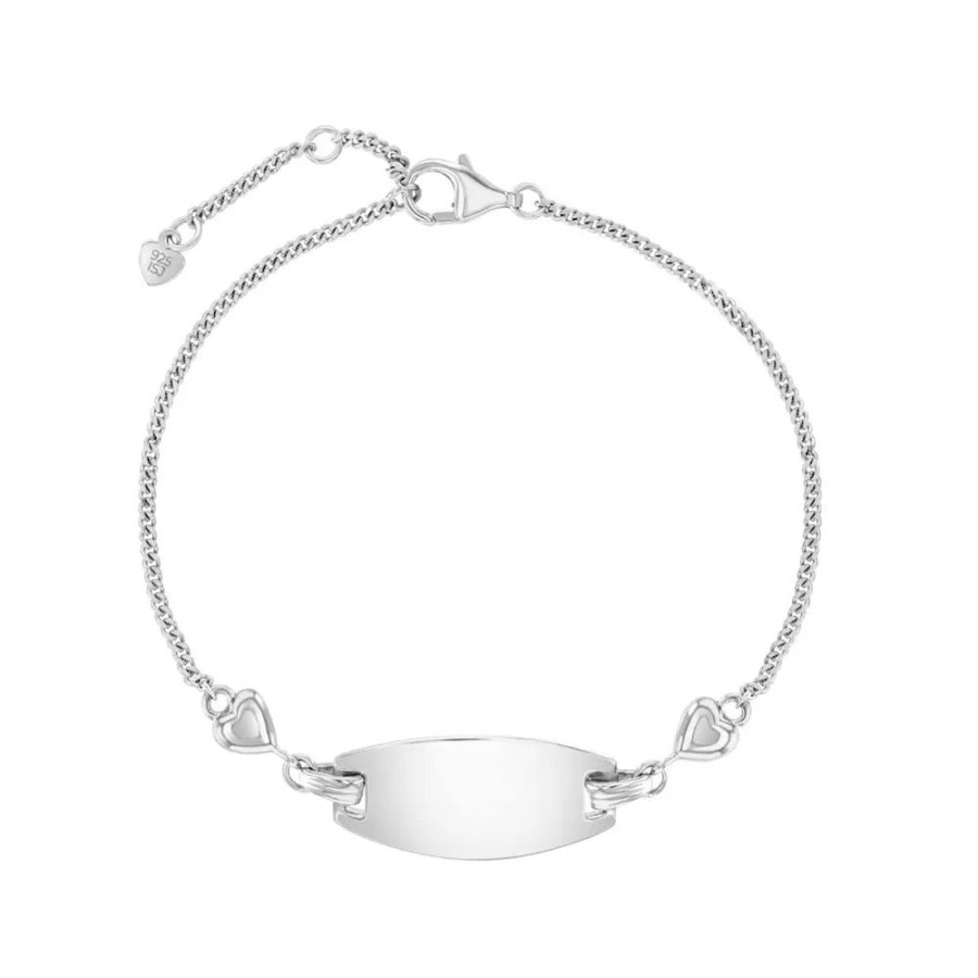 Jewelry Smyth Jewelers | Children'S Sterling Silver Heart Tag Identification Bracelet