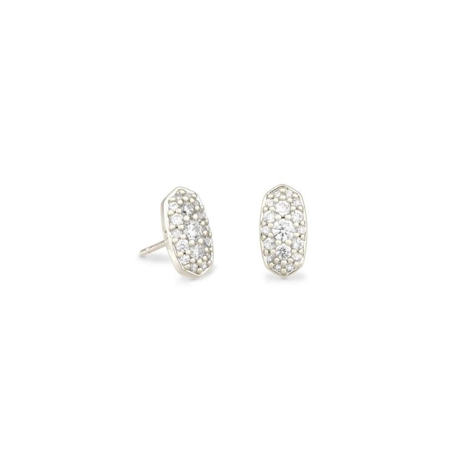 Jewelry Kendra Scott | Kendra Scott Grayson Stud Earrings In White Crystal