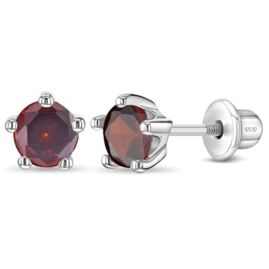 Jewelry Smyth Jewelers | Children'S Classic Cz Birthstone Solitaire Earrings-Jan