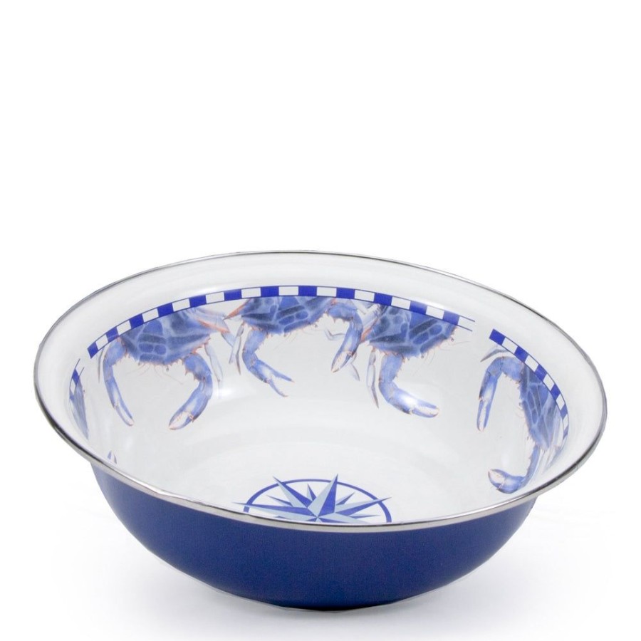 Gifts Golden Rabbit | Golden Rabbit Blue Crab Serving Basin