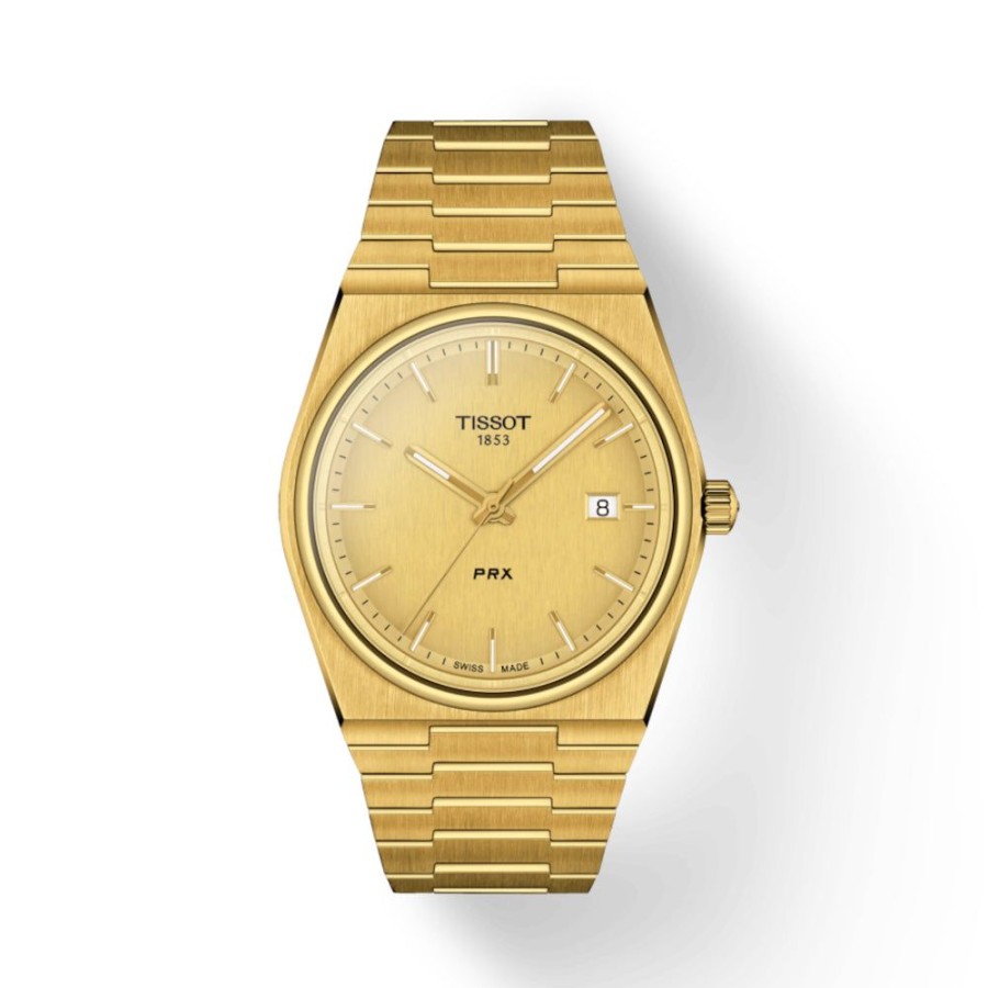 Timepieces Tissot | Tissot Prx Quartz Steel With Yellow Gold Coating