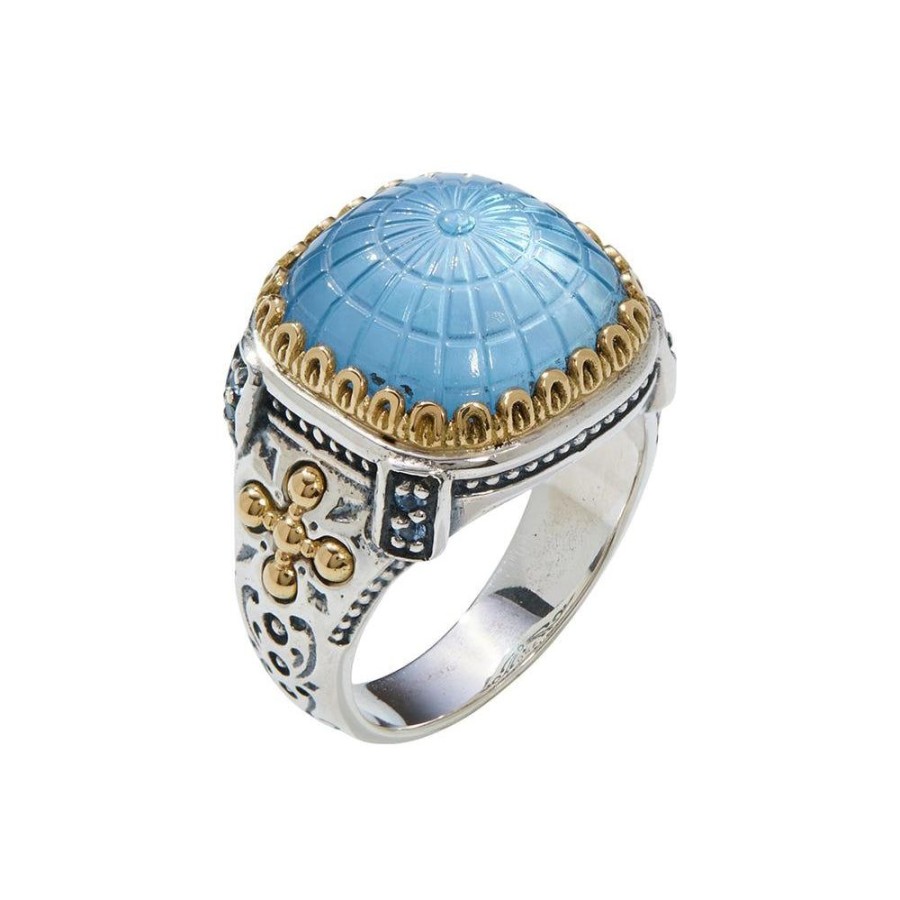 Jewelry Konstantino | Konstantino Dome Blue Spinel & Mother Of Pearl Ring