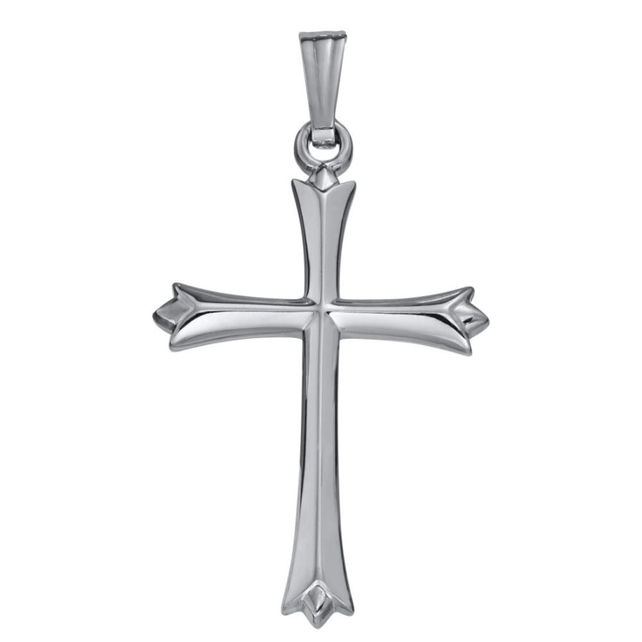 Jewelry Smyth Jewelers | Sterling Silver Fluted Cross Necklace 18"