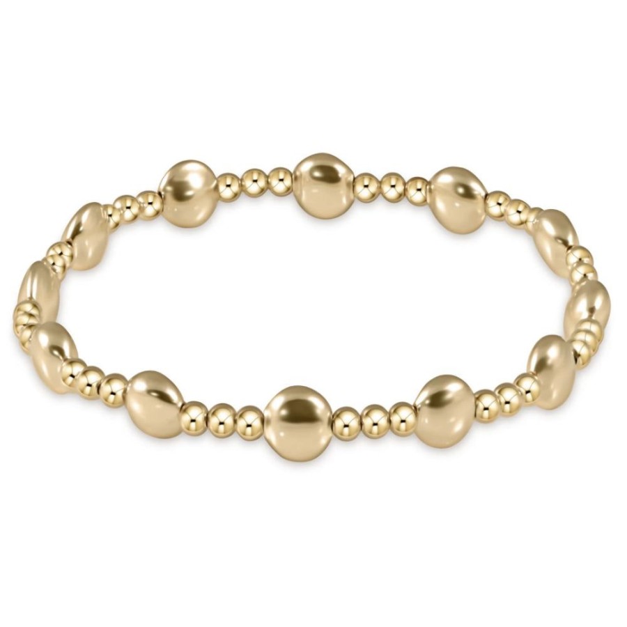 Jewelry enewton | Enewton Honesty Gold Sincerity Pattern 6Mm Bead Bracelet - Gold