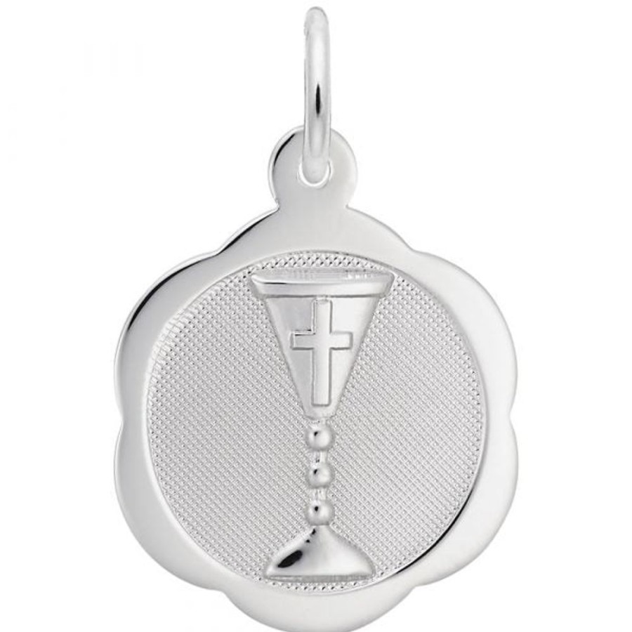 Jewelry Rembrandt | Sterling Silver Communion Chalice Disc Charm