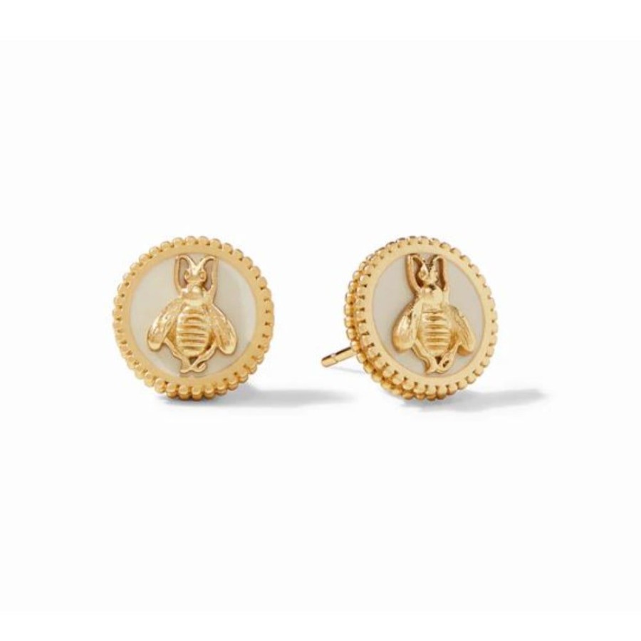 Jewelry Julie Vos | Julie Vos Bee Cameo Stud Gold Earring