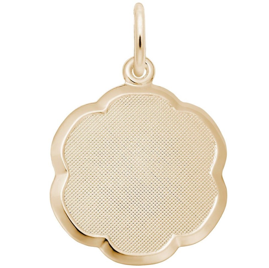 Jewelry Rembrandt | 14Y Blank Scalloped Disc Charm