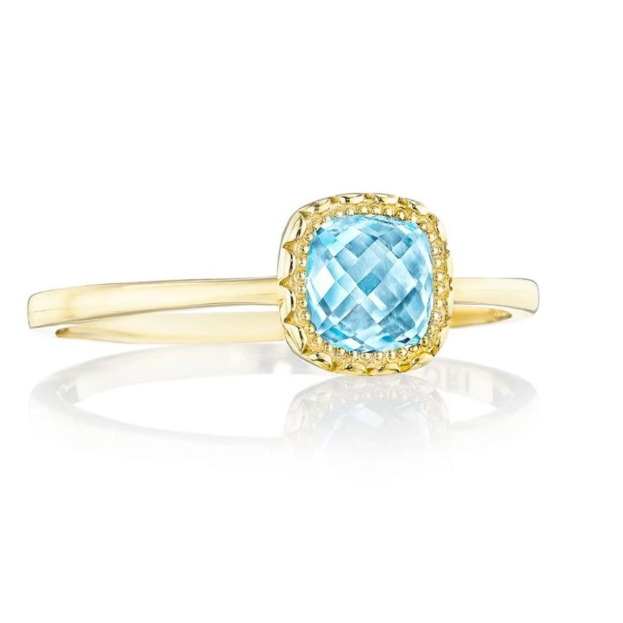 Jewelry Tacori | Tacori Petite Cushion Bloom Ring In Sky Blue Topaz